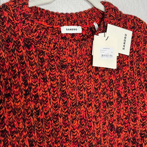 NWT Sandro Mouline Wool Blend Jumper Chunky Knit Sweater XXL Crewneck - Picture 3 of 6